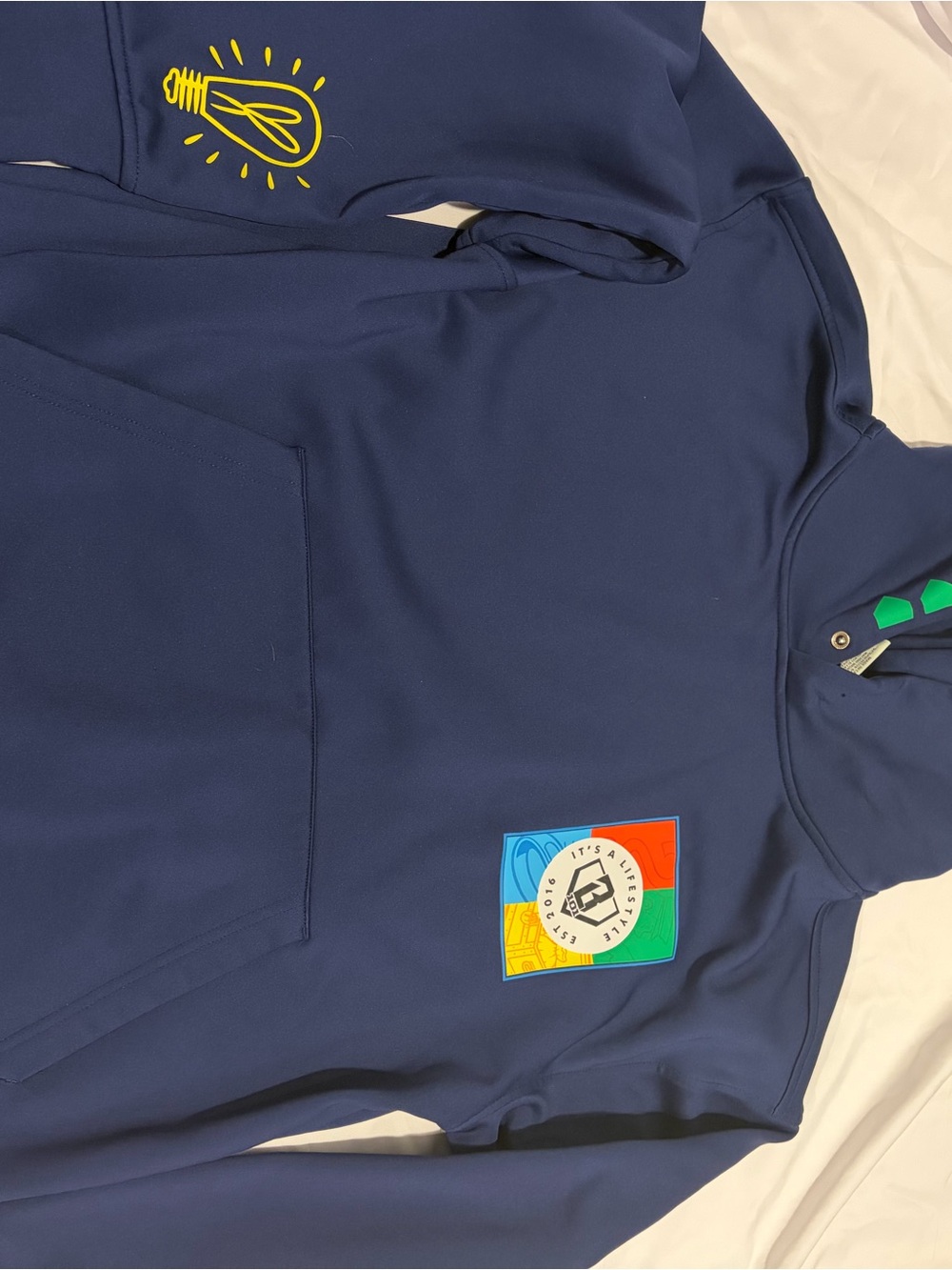 Baseball Lifestyle 101 Men's Navy Pullover Hoodie with Color Patch